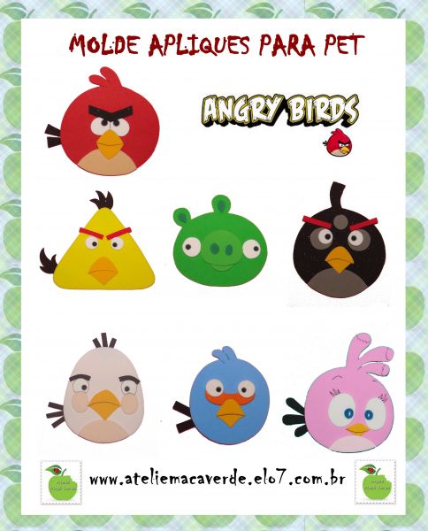Molde apliques Angry Birds para PET
